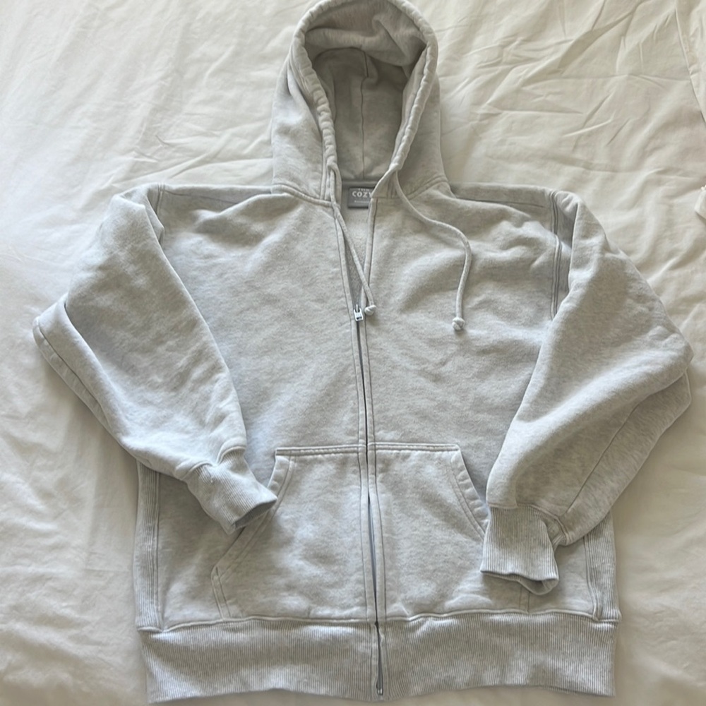 TNA boyfriend hoodie Heather cloud white